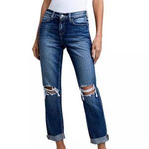 L' Agence Olga High Rise Cuffed Cigarette Jeans in Amarillo